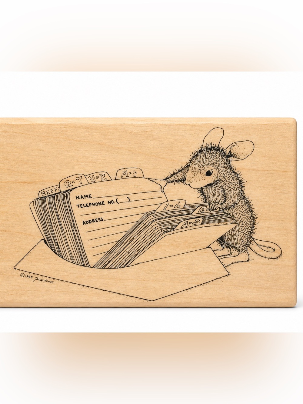 Vintage 1997 House Mouse Designs Recipe Wooden Rubber Stamp
